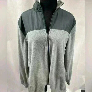Starter Men's Grey Windbreaker Fleece-Lined Full Zip Jacket Large